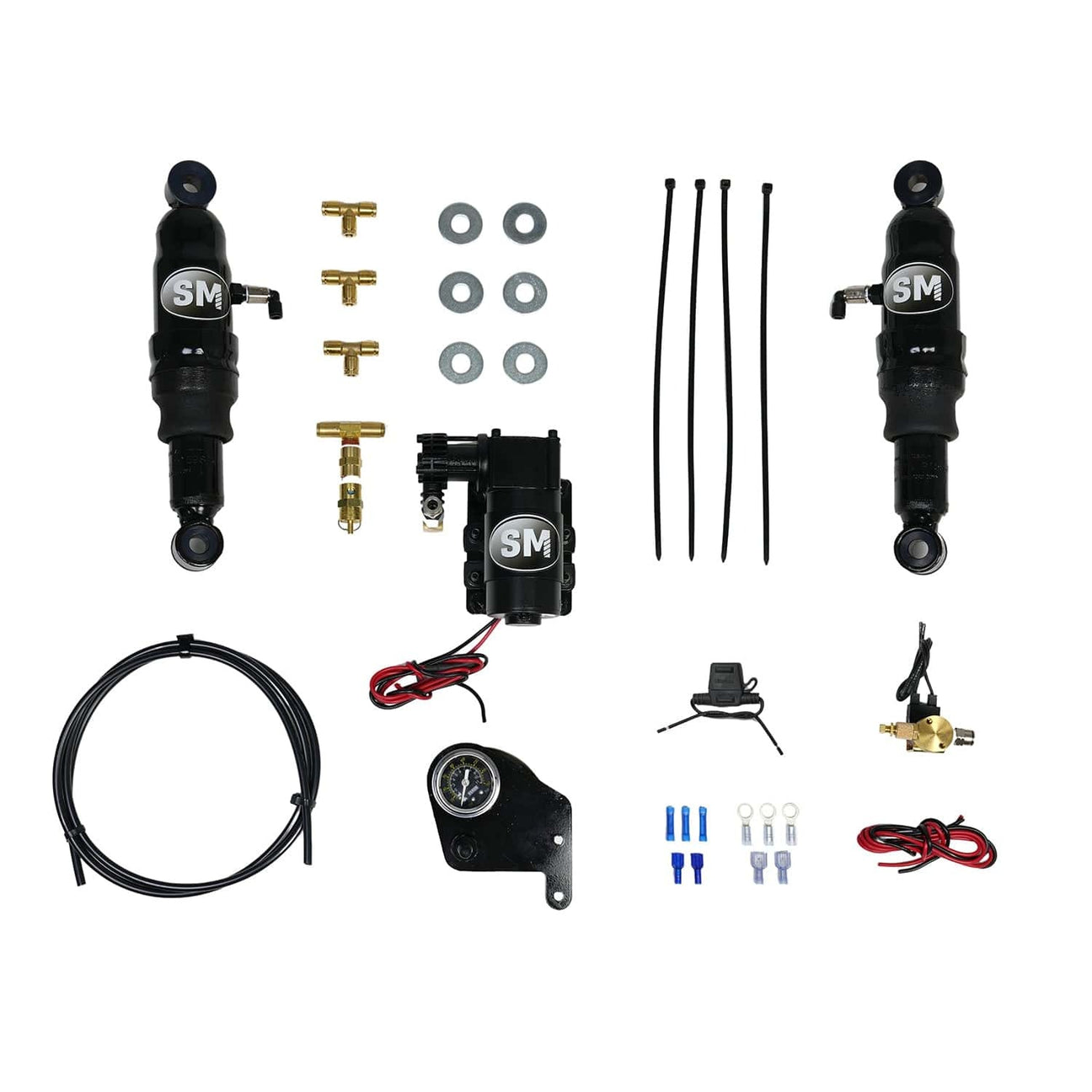 Strutmasters Motorcycle Air Suspension Kits 1986-2019 Suzuki S40 Boulevard Air Ride Motorcycle Kit with Compressor (SS1RC)